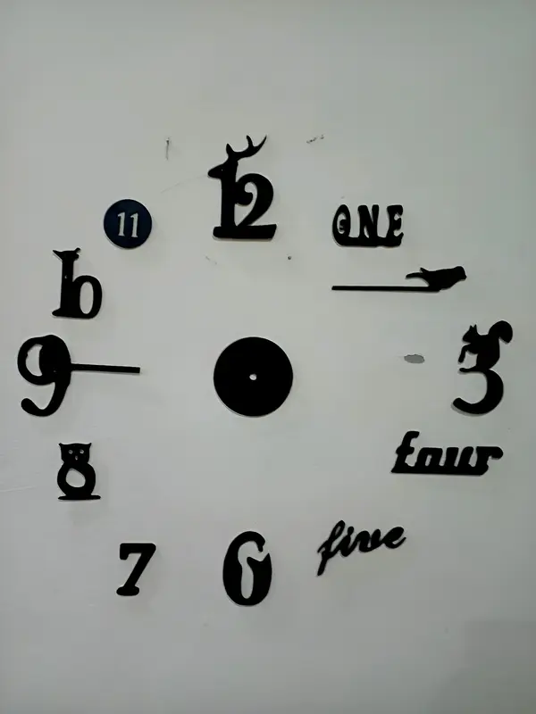 DIY Creative 3D Wooden Wall Clock 24 Inch – Adjustable Decorative Clock for Home Décor