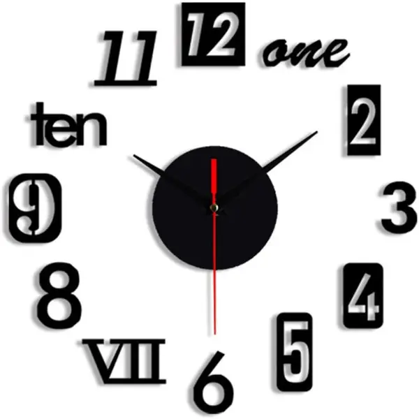 DIY 3D Wooden Wall Clock 24 Inch – Adjustable Decorative Clock for TV Wall & Home Décor