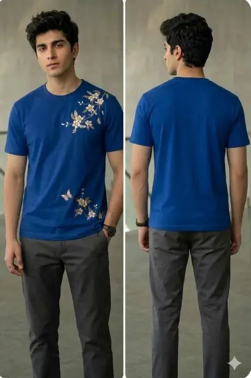 Buy Men's Dri-Fit Flower Printed T-Shirt – Round Neck Casual Sportswear