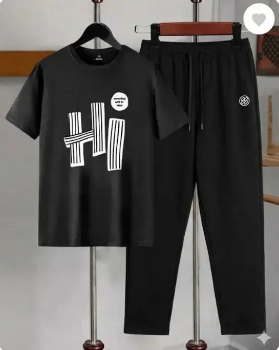 Men's Dri-Fit Printed Track Suit 2-Piece Set – Slim Fit Sportswear
