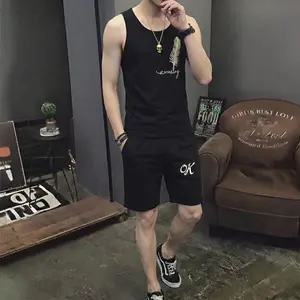 Men's Summer Sando & Shorts Set – Stretchable Cotton Jersey Fabric Soft Breathable Sleeveless Top and Comfortable Shorts