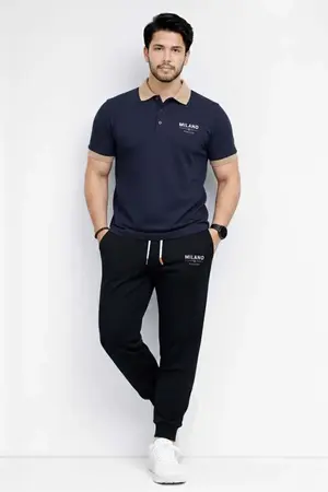 Men Printed Track Suit Set Milano Brand Polyester Collar Track Suit for Men & Boys