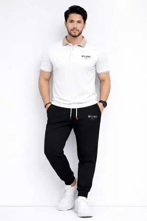 Men Printed Track Suit Set Milano Brand Polyester Collar Track Suit for Men & Boys