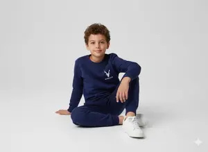 Winter Kids Markhor Printed Fleece Tracksuit | Full Sleeve T-Shirt & Trouser Set