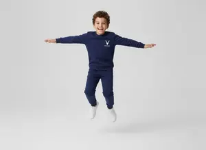 Winter Kids Markhor Printed Fleece Tracksuit | Full Sleeve T-Shirt & Trouser Set