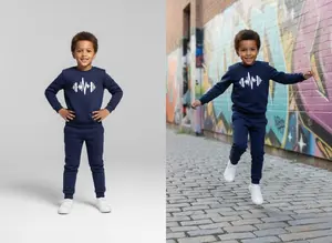Boys Winter Printed Patchwork Fleece Sweatshirt | Long Sleeve Round Neck Casual Wear