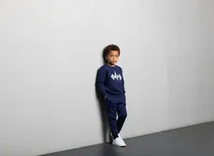 Boys Winter Printed Patchwork Fleece Sweatshirt | Long Sleeve Round Neck Casual Wear