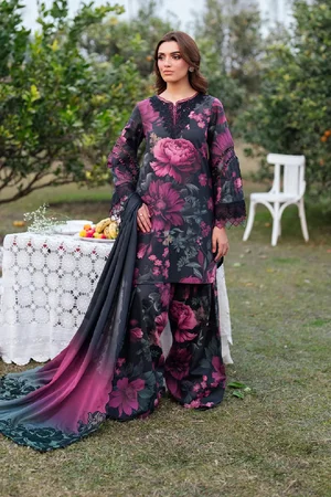 Iznik Digital Printed 3Pc Embroidered Lawn Unstitched Suit with 4-Side Embroidered Chiffon Dupatta | Summer Collection 2026