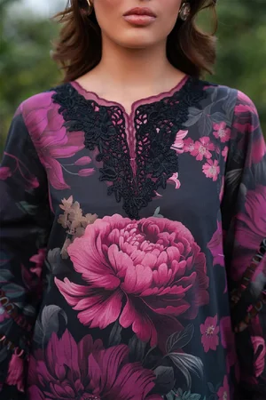 Iznik Digital Printed 3Pc Embroidered Lawn Unstitched Suit with 4-Side Embroidered Chiffon Dupatta | Summer Collection 2026