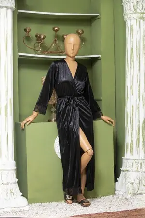 Luxury Silk Night Gown for Women | Premium Satin Sleepwear with Elegant Lace Trim | Free Size