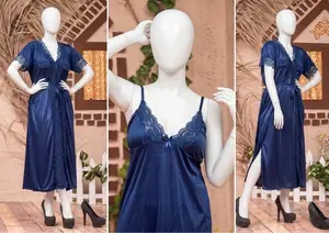 Women's Luxury Silk Satin Nightwear Set | 2 Piece Soft Sleepwear Suit | Free Size