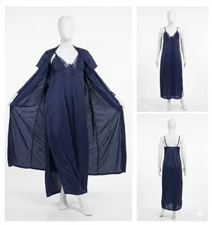 Women's Premium Silk Lace Nightwear Set | 2 Piece Inner & Gown Sleepwear | Free Size