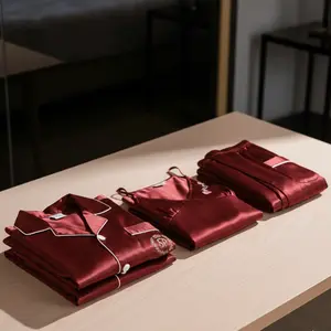 Couple Premium Silk Satin Nightwear Set | 4 Piece Pajama, Nightdress & Robe Sleepwear | Free Size