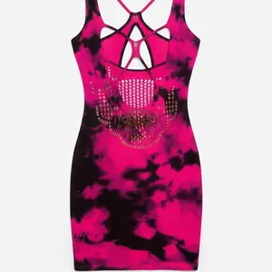 Exotic Criss-Cross Tie-Dye Seamless Mesh Stocking Night Dress for Women | Stretchy Lingerie Nighty | Free Size
