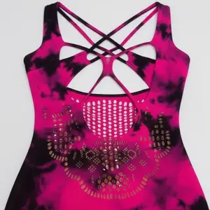 Exotic Criss-Cross Tie-Dye Seamless Mesh Stocking Night Dress for Women | Stretchy Lingerie Nighty | Free Size