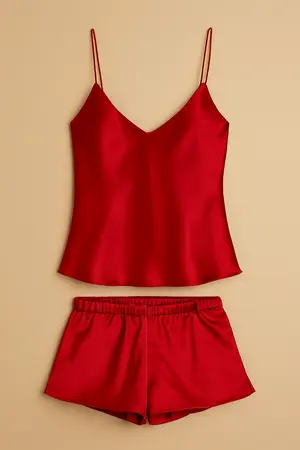 2-Piece Satin Sleepwear Set for Women with Camisole & Shorts | Free Size (Fits Up to 38" Chest & 42" Waist)