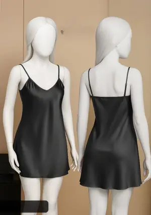 Women's Satin Slip Dress with Adjustable Spaghetti Straps | Free Size