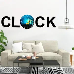 3D Wooden Alphabetic Wall Clock with Aesthetic Dial – Premium 30-Inch Lasani Wood Home Decor Clock