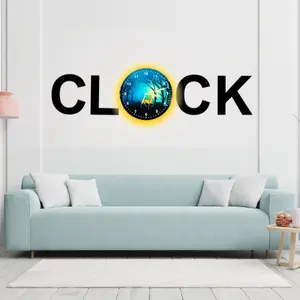 3D Wooden Alphabetic Wall Clock with Aesthetic Dial – Premium 30-Inch Lasani Wood Home Decor Clock