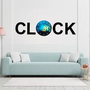 3D Wooden Alphabetic Wall Clock with Aesthetic Dial – Premium 30-Inch Lasani Wood Home Decor Clock
