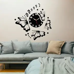 3D Butterfly Wooden Wall Clock – Decorative Wall Art for Home & Kids Room