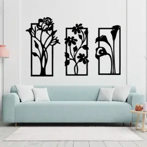 3D Wooden Flower Frame Wall Art – Decorative Floral Wall Decor for Home & Office