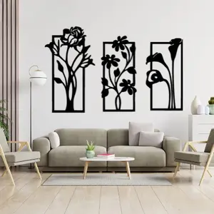 3D Wooden Flower Frame Wall Art – Decorative Floral Wall Decor for Home & Office