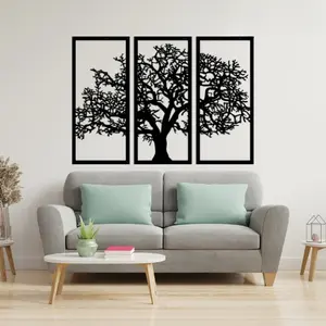 3D Wooden Tree Wall Art – Decorative Nature Wall Decor for Home & Office