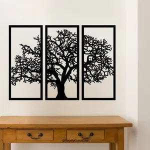 3D Wooden Tree Wall Art – Decorative Nature Wall Decor for Home & Office