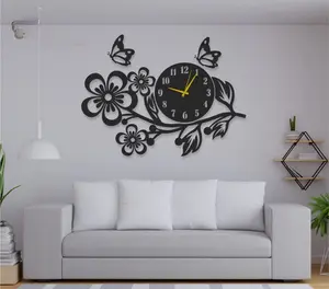 3D Wooden Flower Wall Clock – Decorative Floral Wall Clock for Home Décor