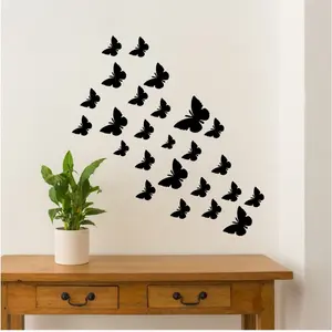 Buy 1 Get 1 Free 3D Wooden Butterfly Wall Decoration – 60 Pieces