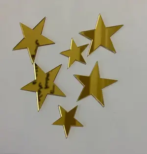 15 Golden Mirror Acrylic Star Wall Stickers – Kids’ Room & Bedroom Decor