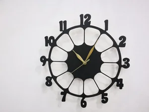 Retro Design 3D Wooden Wall Clock 12 Inch – Vintage Wall Décor for Living Room