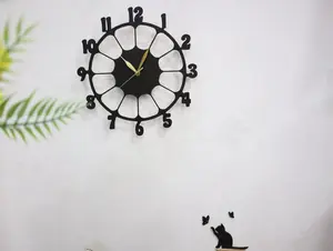 Retro Design 3D Wooden Wall Clock 12 Inch – Vintage Wall Décor for Living Room