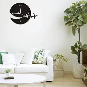 3D Airplane Designer Wooden Wall Clock 12 Inch – Stylish Wall Décor for Home & Office