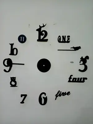 DIY Creative 3D Wooden Wall Clock 24 Inch – Adjustable Decorative Clock for Home Décor