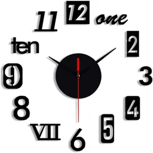 DIY 3D Wooden Wall Clock 24 Inch – Adjustable Decorative Clock for TV Wall & Home Décor