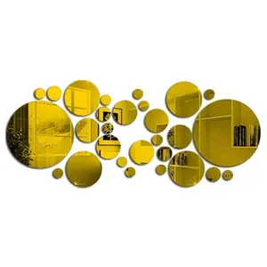 Round Acrylic Ring Mirror Wall Decor 40 Inch – Lightweight Decorative Mirror for Home