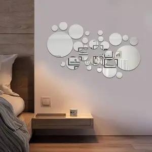 Round Acrylic Ring Mirror Wall Decor 40 Inch – Lightweight Decorative Mirror for Home