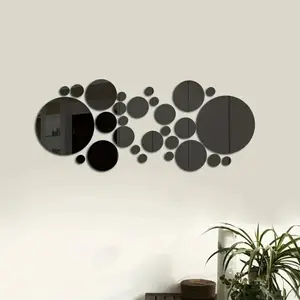 Round Acrylic Ring Mirror Wall Decor 40 Inch – Lightweight Decorative Mirror for Home