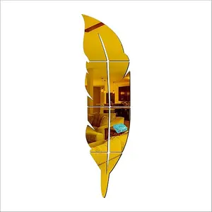3D Acrylic Leaf Mirror Wall Decor 40 Inch – Reflective Room Decoration