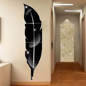 3D Acrylic Leaf Mirror Wall Decor 40 Inch – Reflective Room Decoration