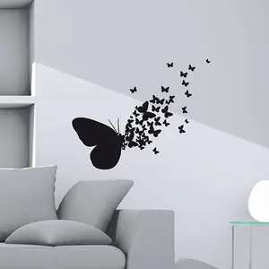 Flying Butterfly Wooden Wall Decor 30 Inch – 3D Butterfly Wall Art Set