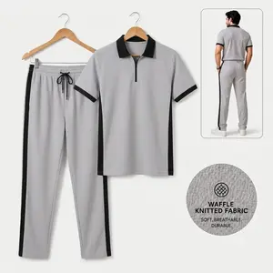 Premium Men's Dri-Fit Textured Track Suit 2-Piece Set – Athletic Sportswear