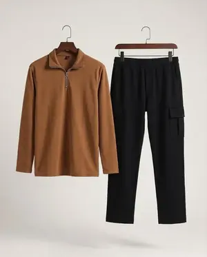 Buy Premium Men's Dri-Fit Zipper Track Suit 2-Piece Set – Plain Collar Sportswear