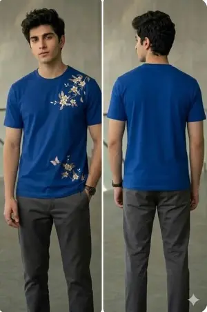Buy Men's Dri-Fit Flower Printed T-Shirt – Round Neck Casual Sportswear