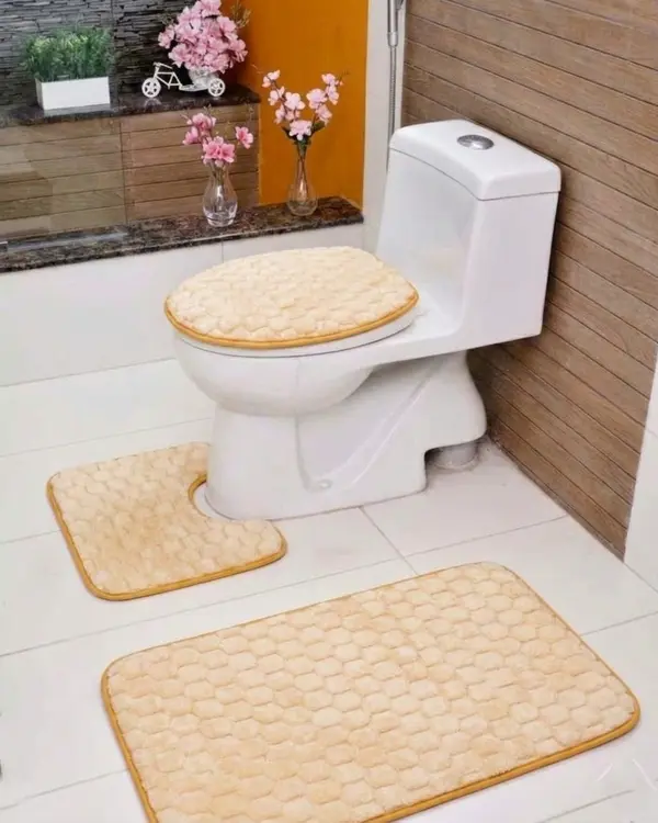 Luxury 3-Piece Bath Mat Set Skin | Ultra-Soft & Absorbent