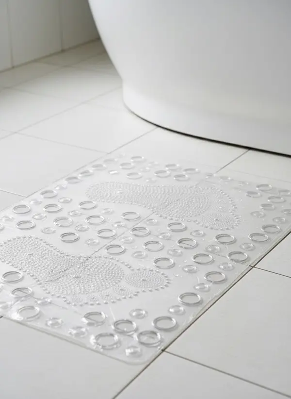 Bath Mat Anti Slip Large Size Transparent  Foot Shape Mat