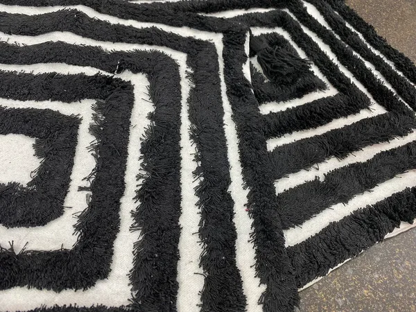 Heavy Embossed Black White Cushion Covers with Tassal