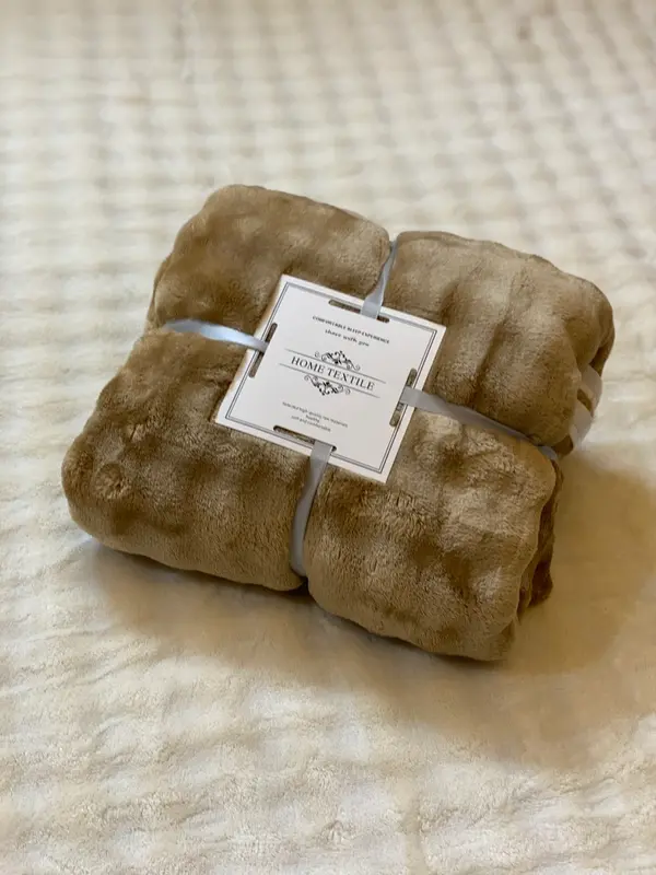 Soft Plush Fleece Blanket Brown– Cozy & Warm Home Blanket